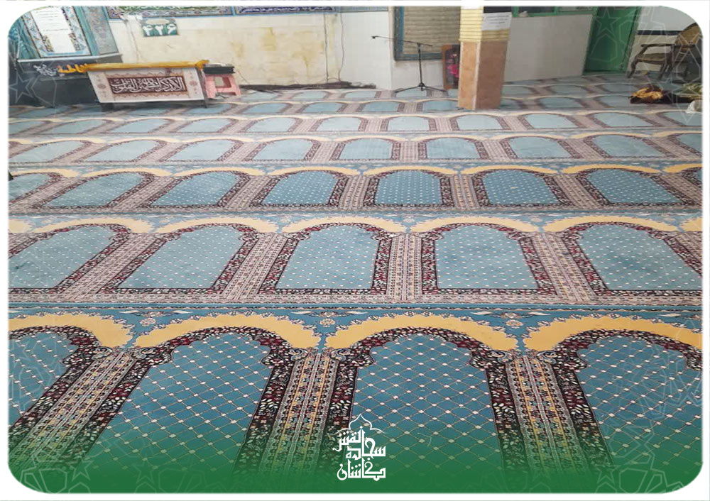 نصب فرش مسجد در پالیز رفسنجان